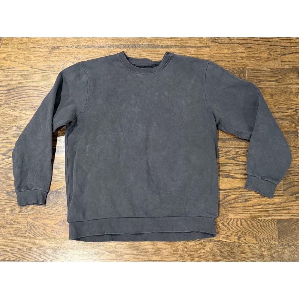 LULULEMON Crewneck Men Size Large Black Steady State Crew Fleece Sweatshirt